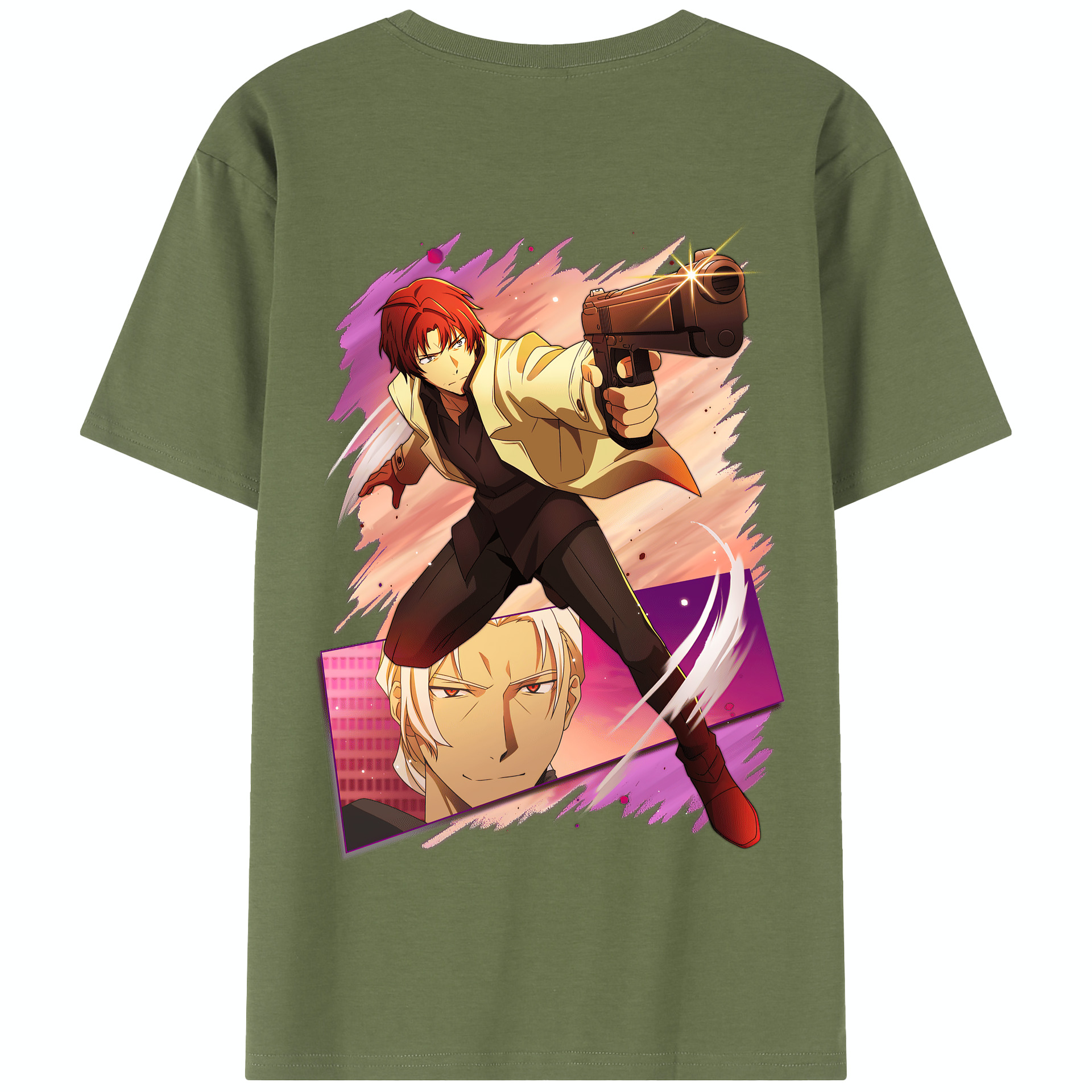 （画像用） 文豪ストレイドッグス Bungo Stray Dogs 綿100％半袖Tシャツ（背面プリント）